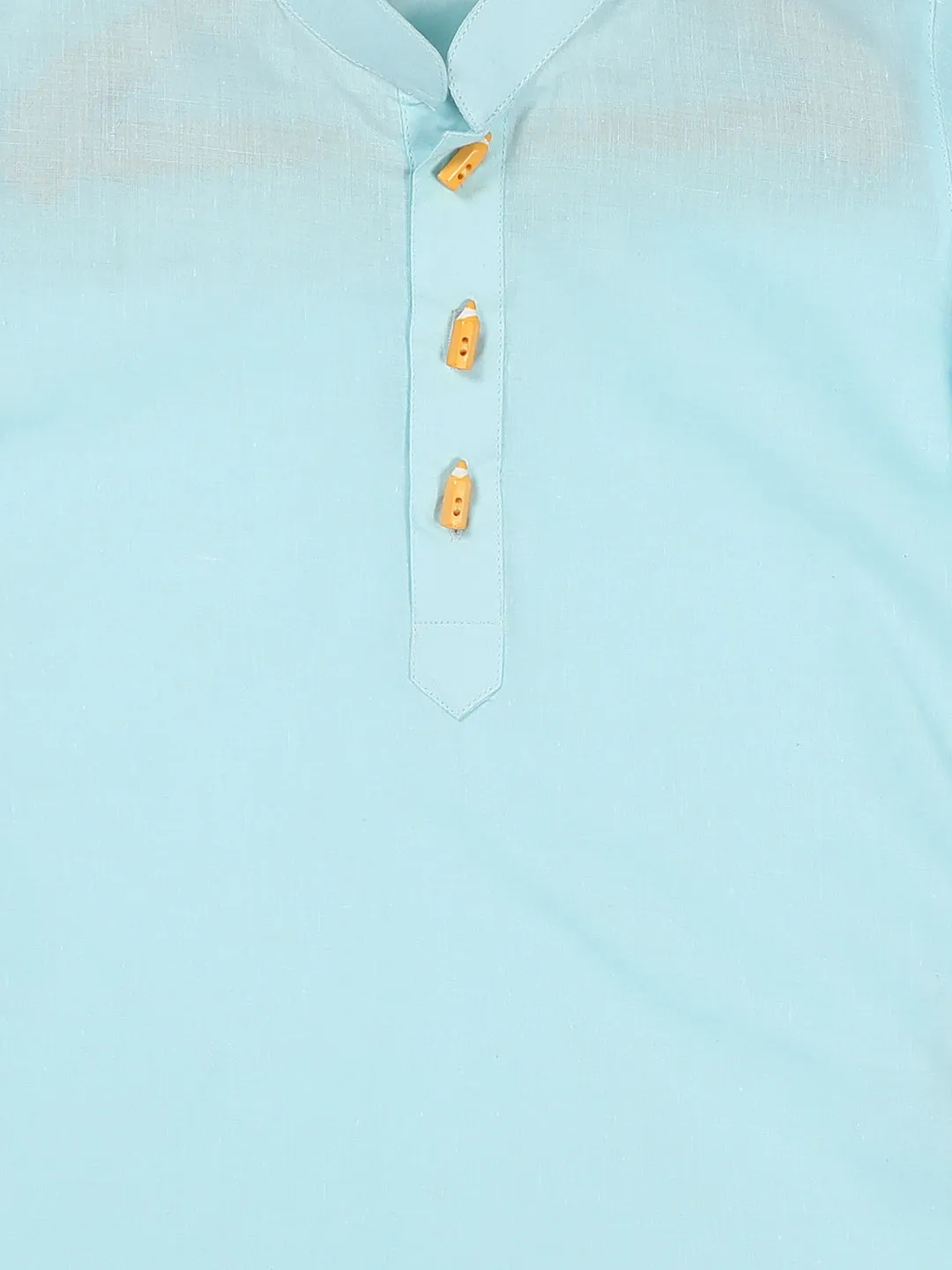 VASTRAMAY Boy's Aqua Blue Kurta