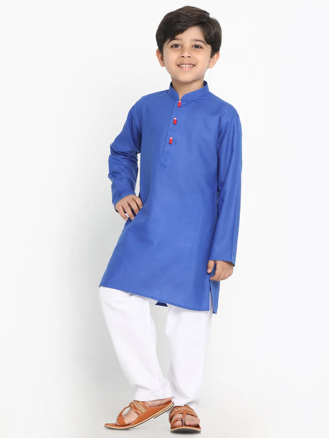 Vastramay Boy's Blue Solid Kurta