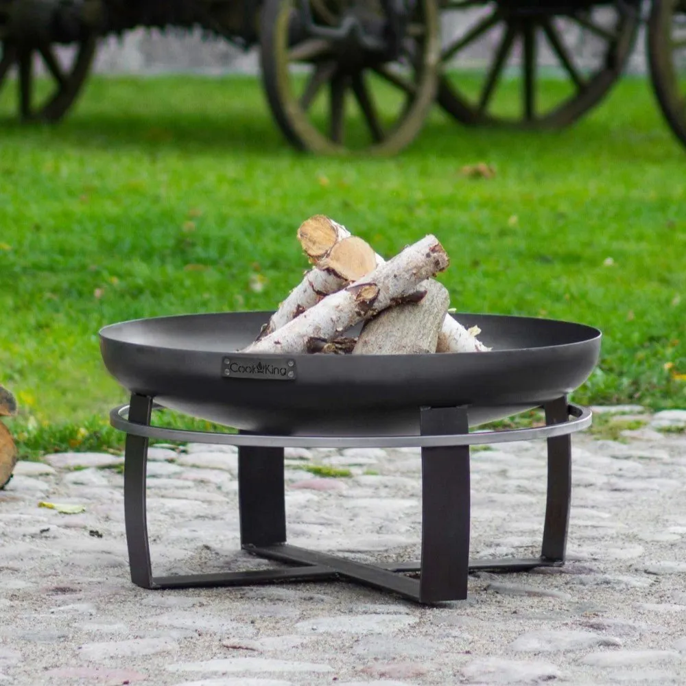 Viking Fire Bowl Pit - Cook King Garden and Outdoor Patio Entertaining Portable Metal Round 60cm 100cm