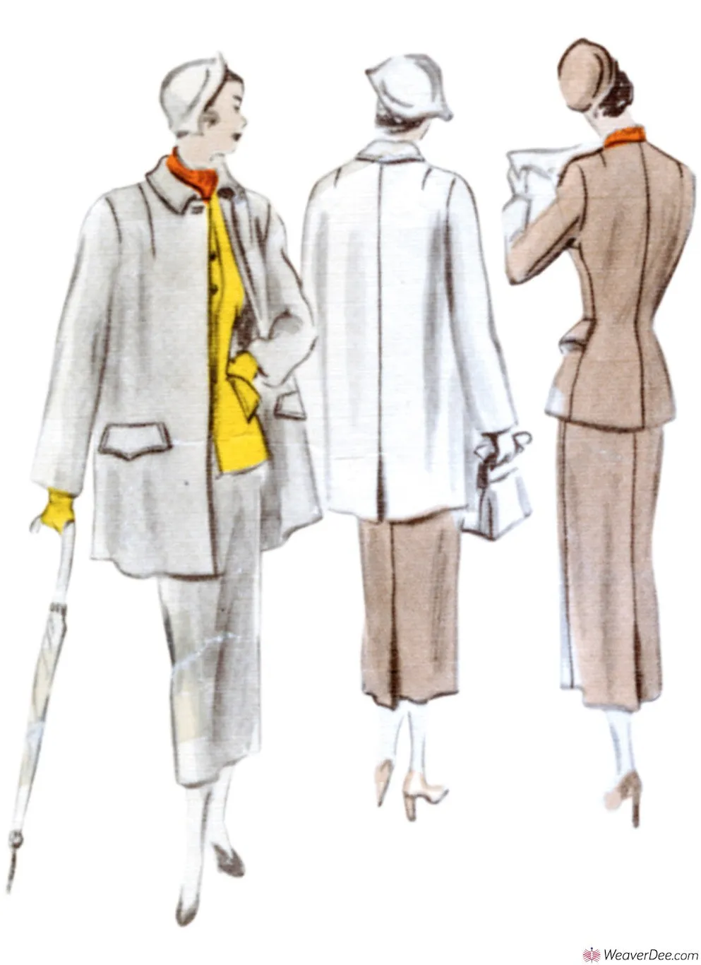 Vogue Pattern V1932 Vintage 1940s Misses' Suit & Coat