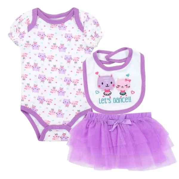 WEEPLAY Girls Newborn 3PC Tutu Set