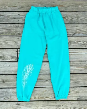 White Feather Pool Sweatpants