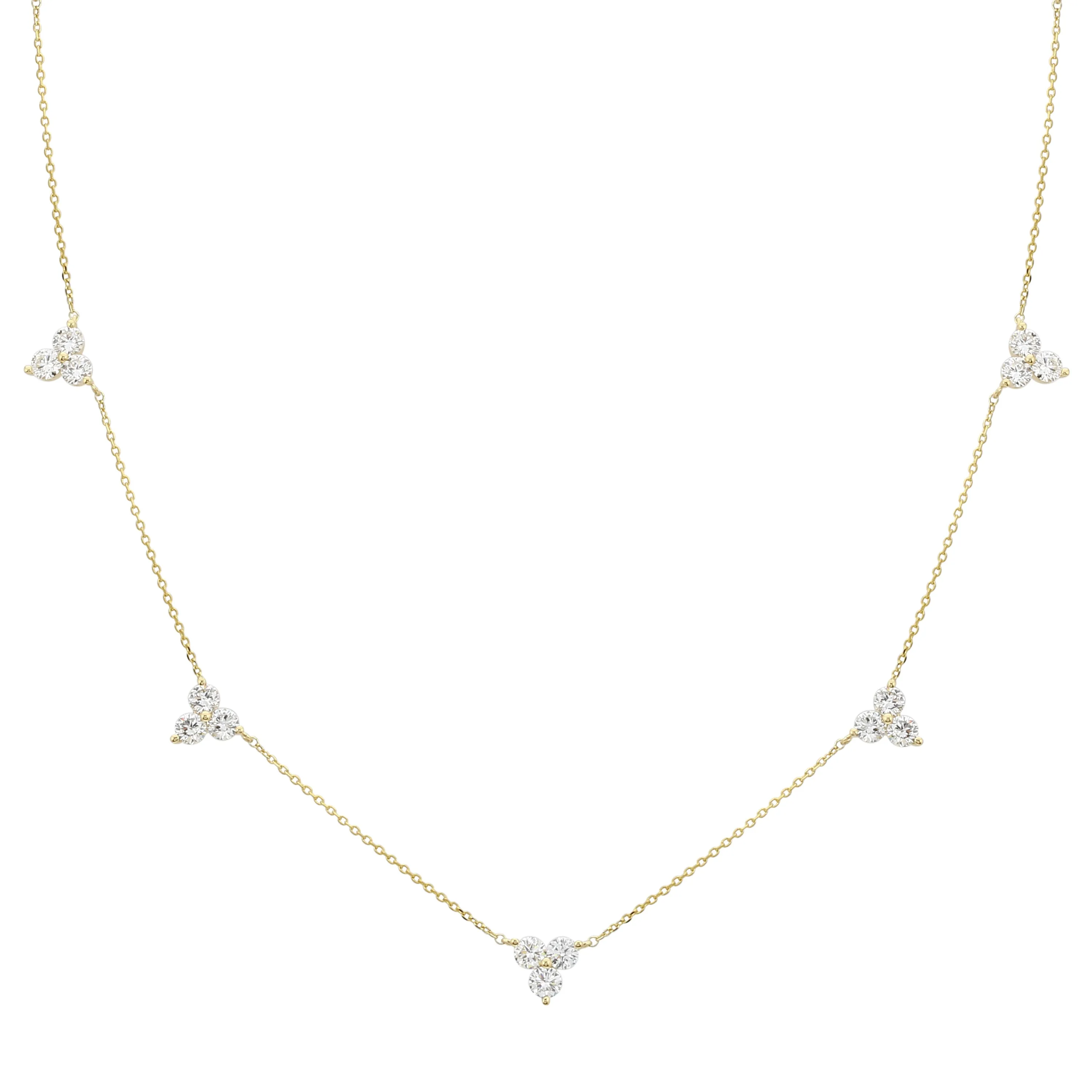 White Gold Station Strand Necklace