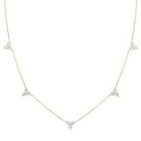 White Gold Station Strand Necklace