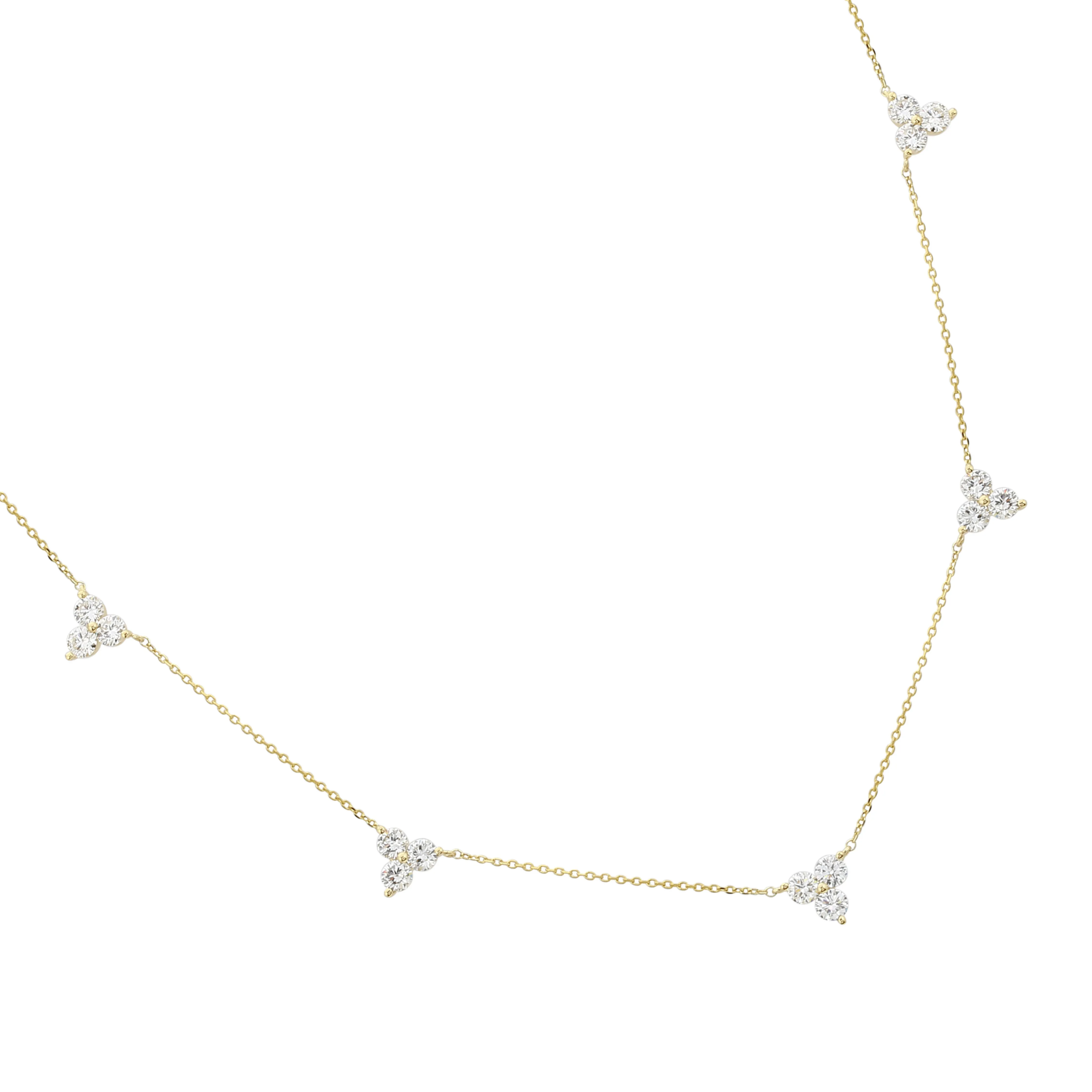 White Gold Station Strand Necklace