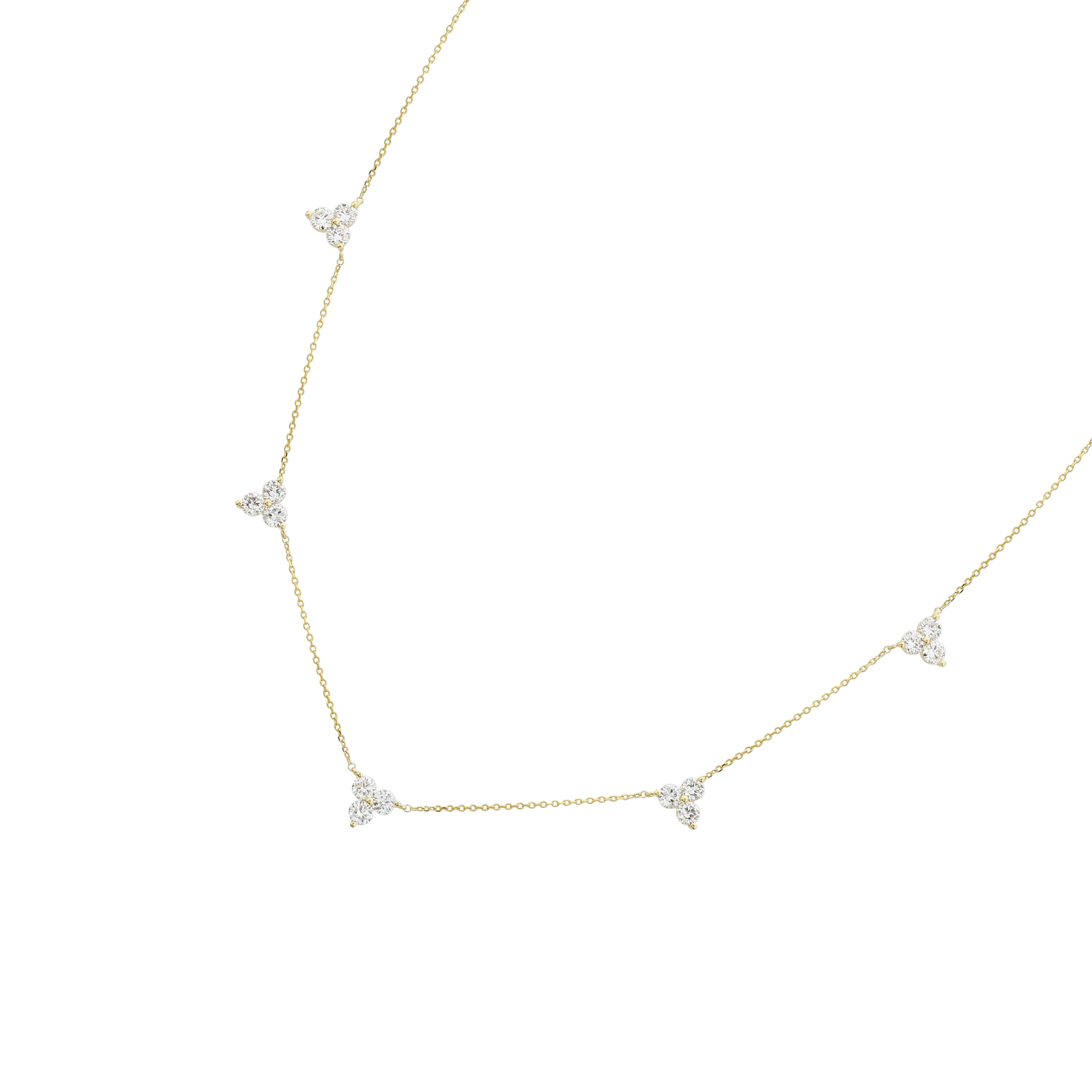 White Gold Station Strand Necklace