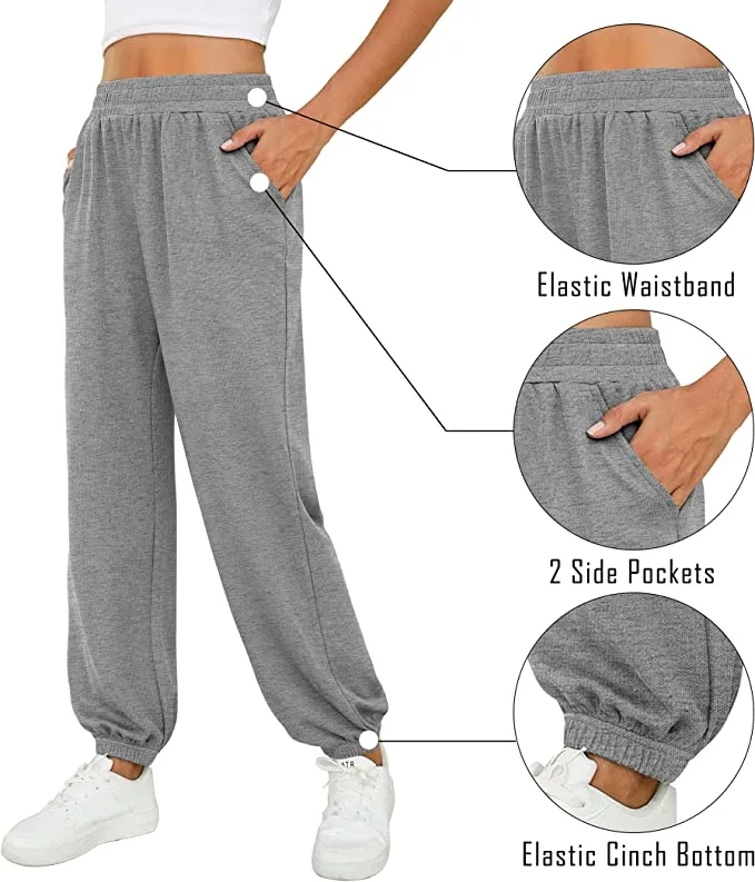 Wholesale Women's Sweatpants Baggy High Waisted Fall Pants Joggers with Pockets