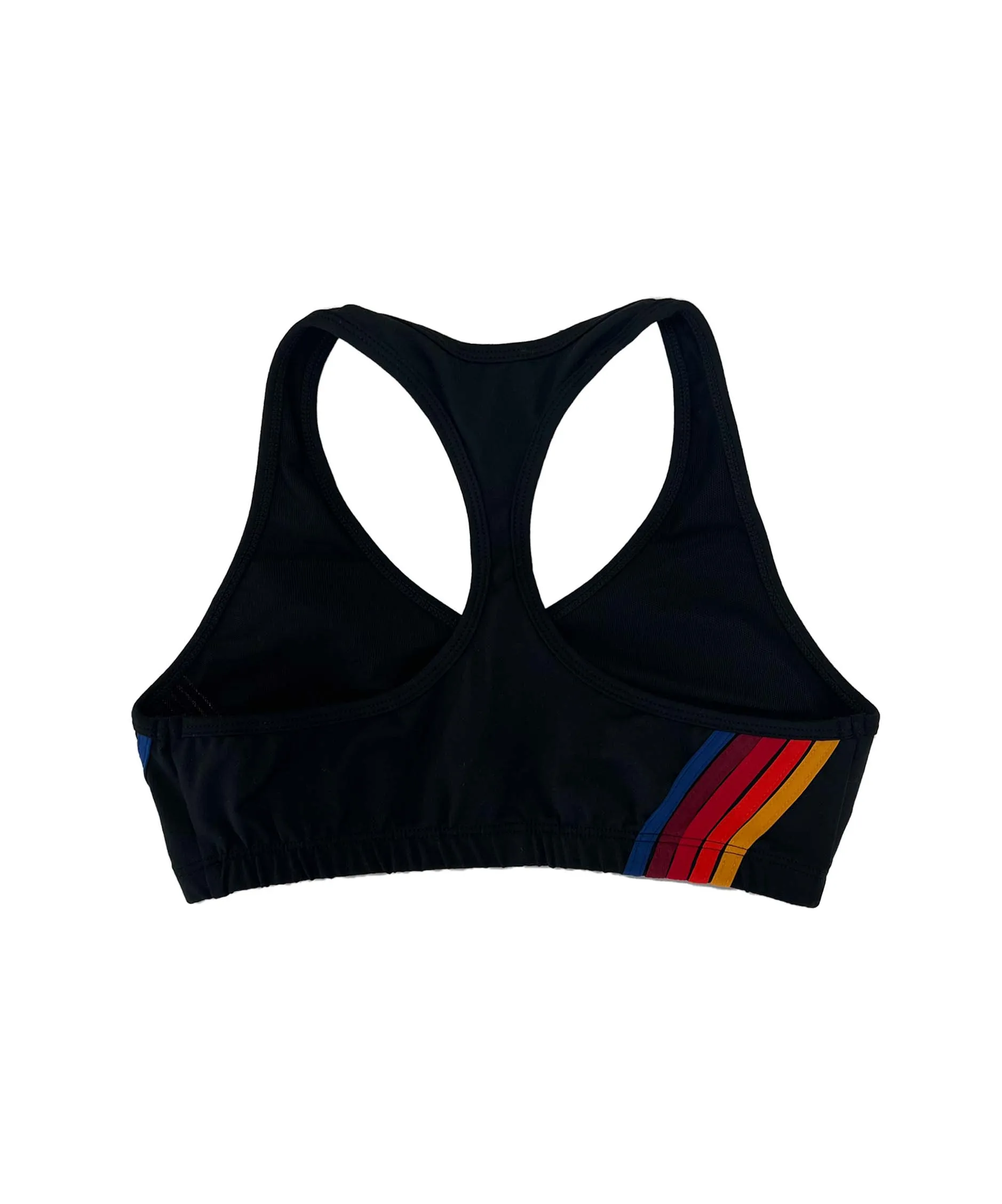 WOMEN'S 5 STRIPE SPORTS BRA - BLACK