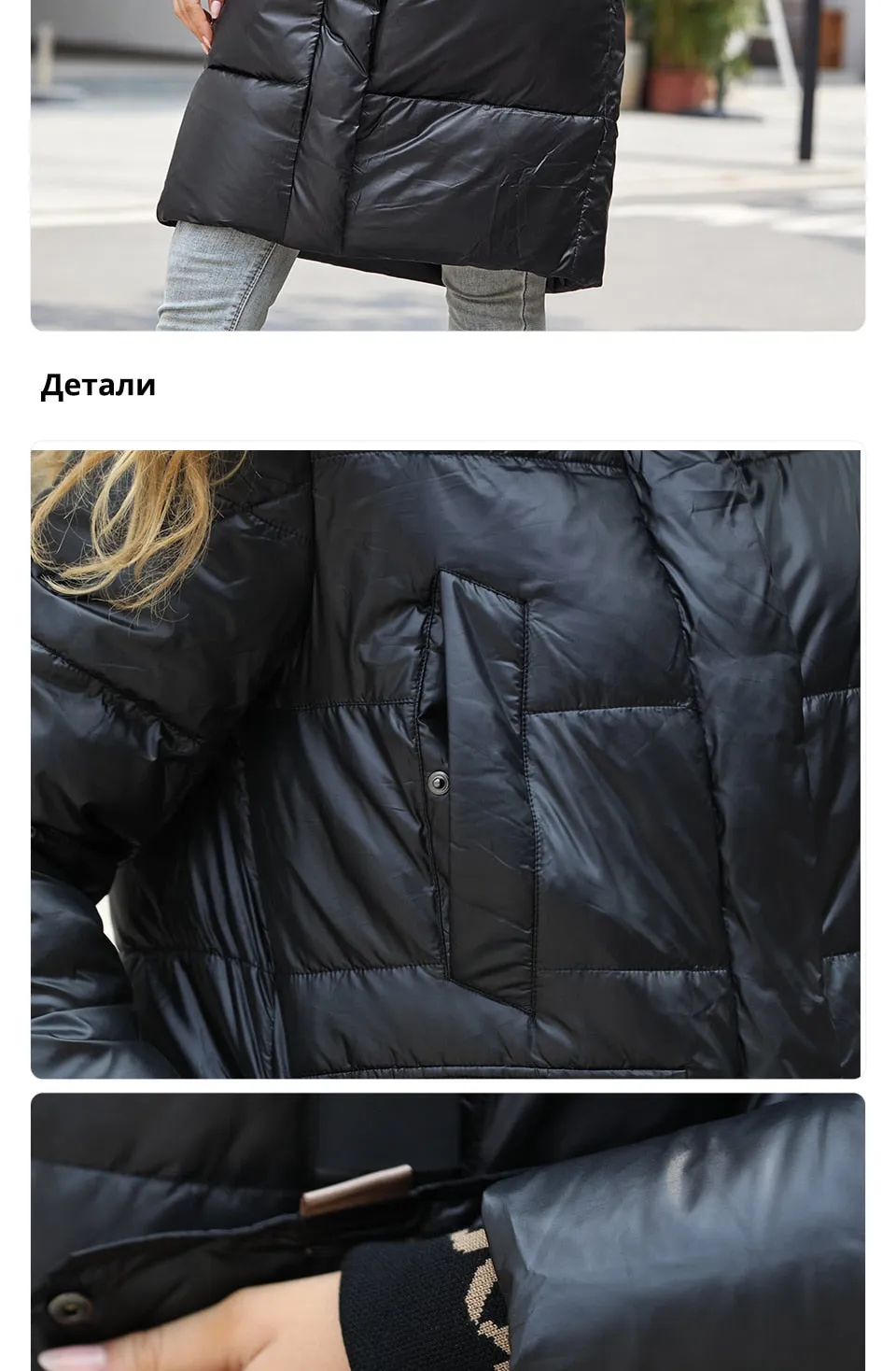 Women's down Jacket Long Classic zipper design Big Pocket Stand Collar Hooded Slim coat Women Parkas